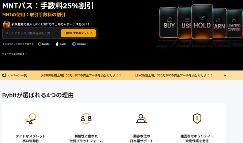 6位:Bybitは先物のテイカー手数料が0.055%