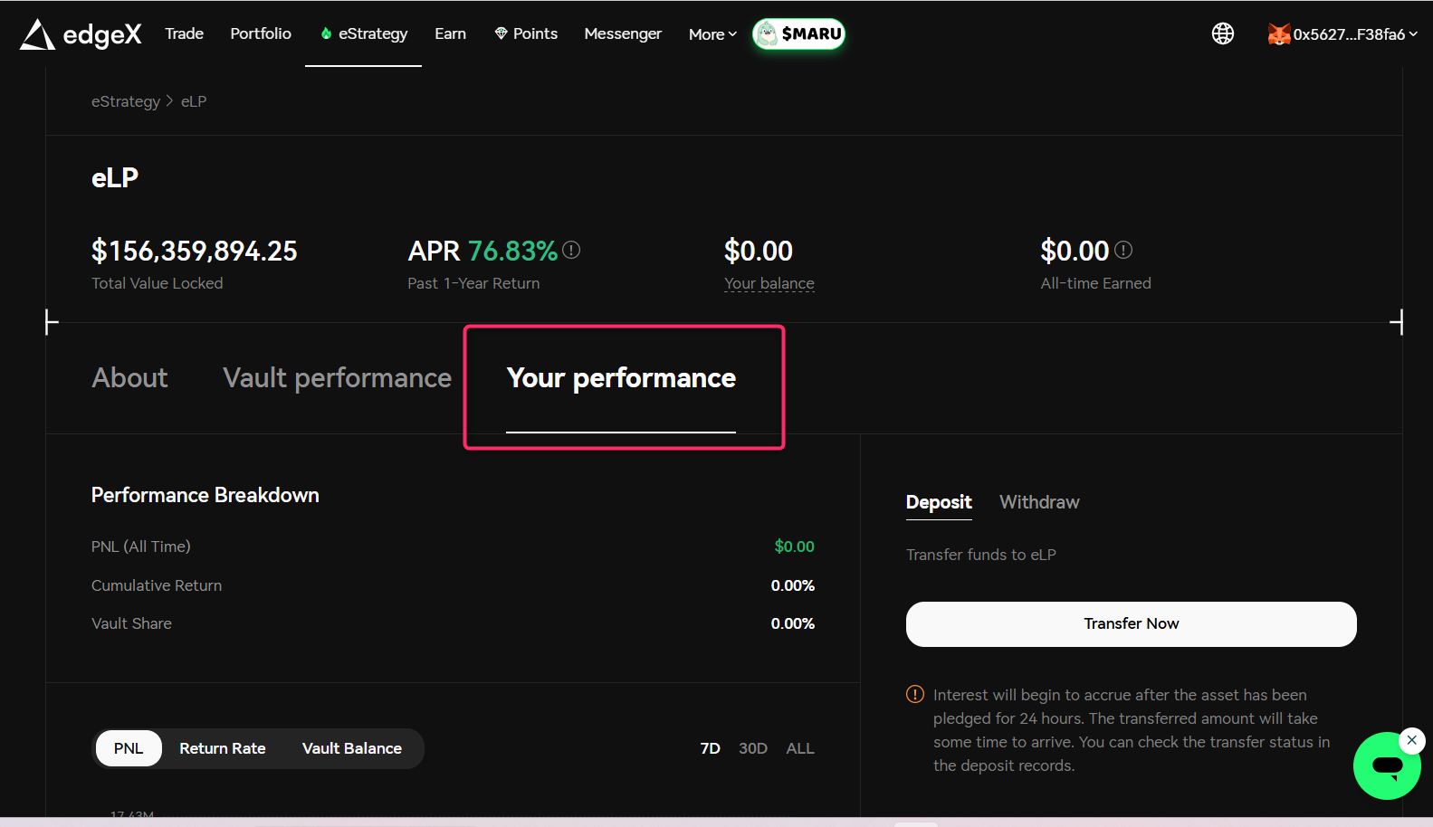 タブで個人の損益を確認する