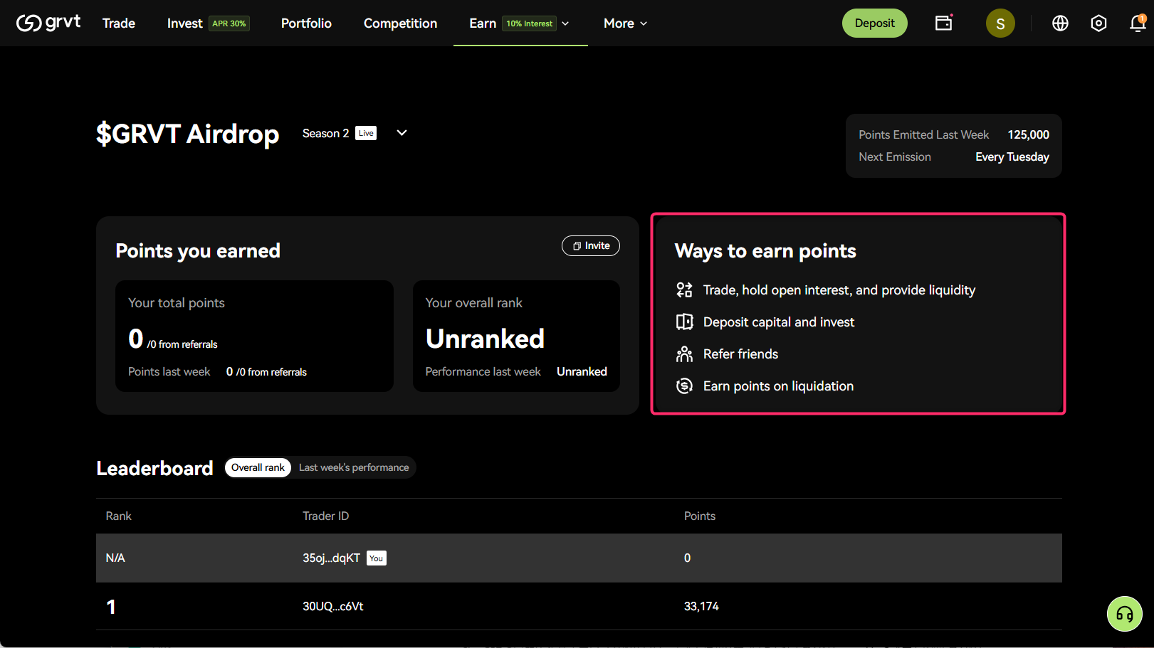 Seasonを選び、ポイント残高を確認