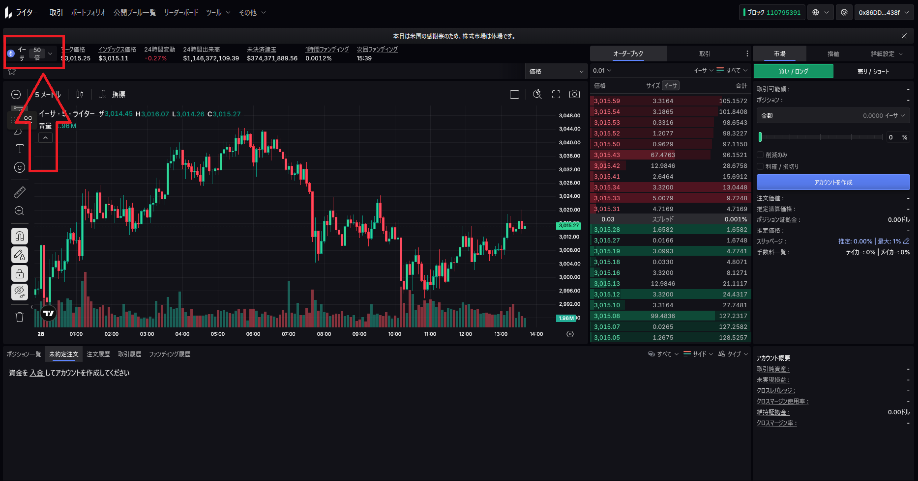 銘柄メニューをクリック