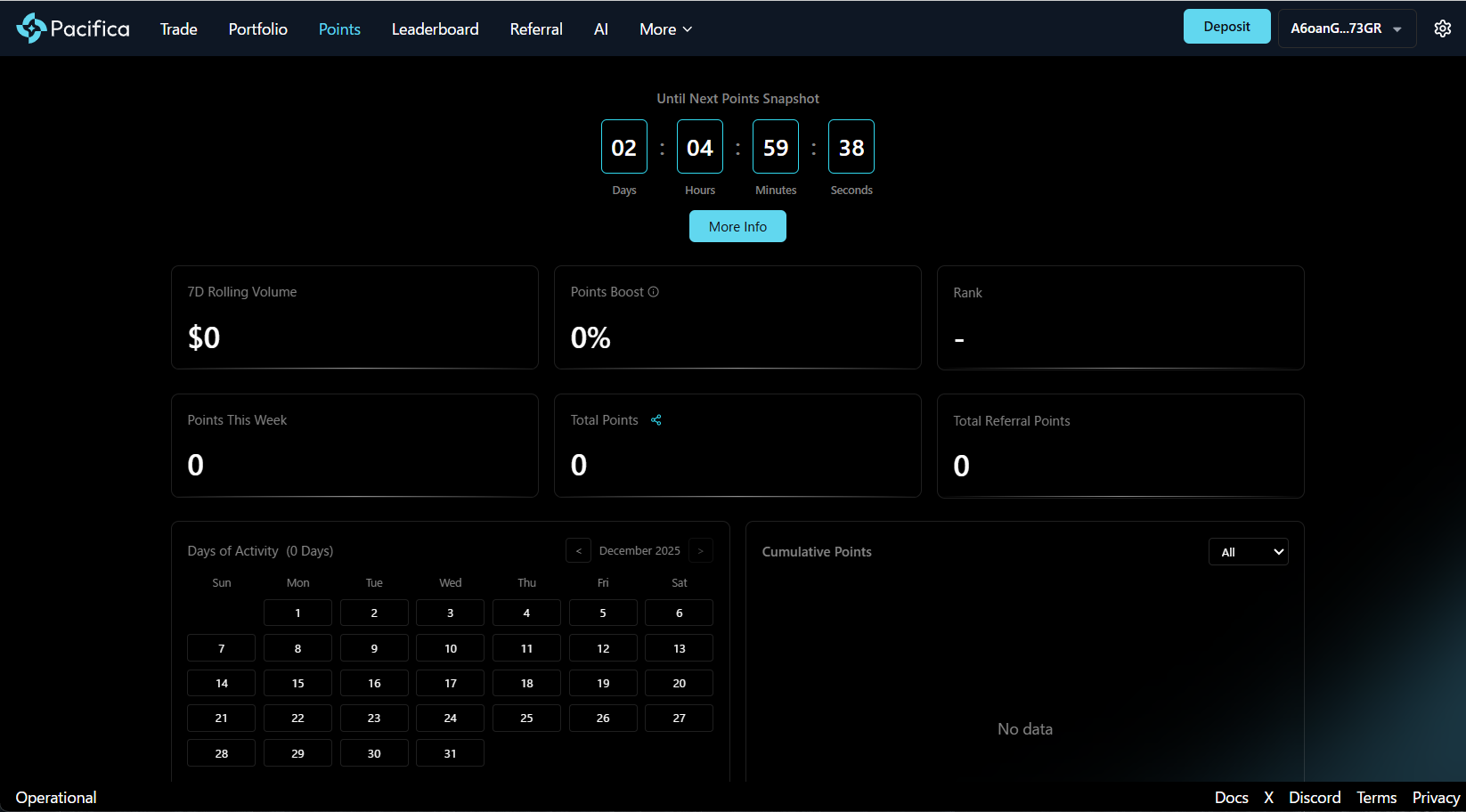 ダッシュボードでポイント残高を確認する