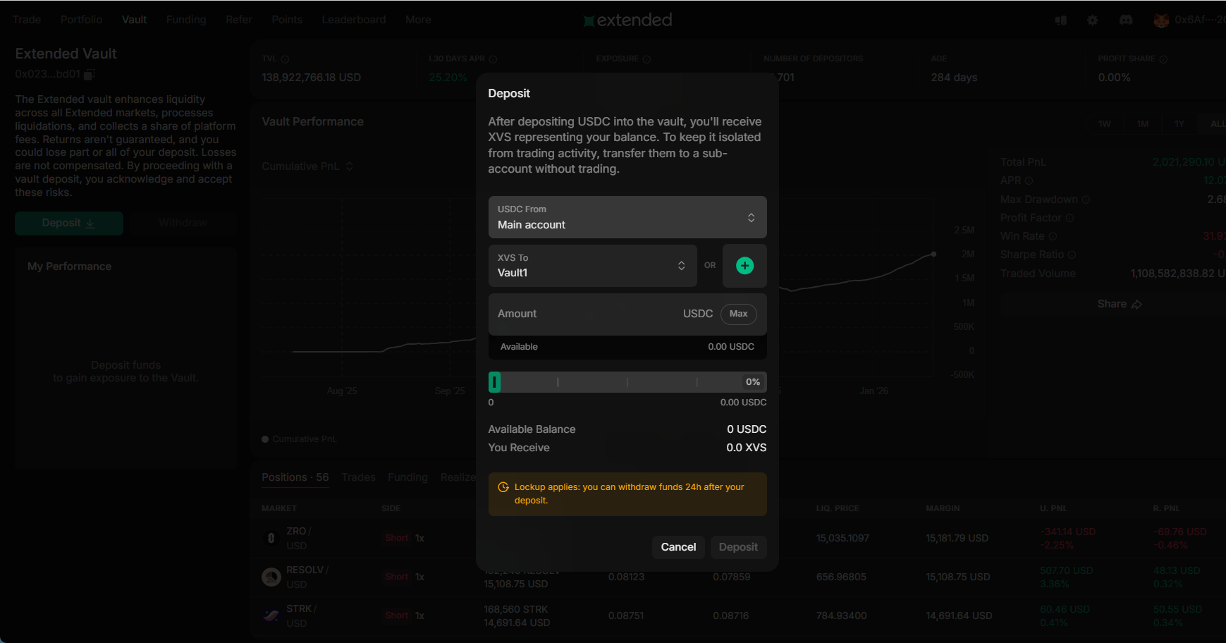 USDC From と XVS To を設定