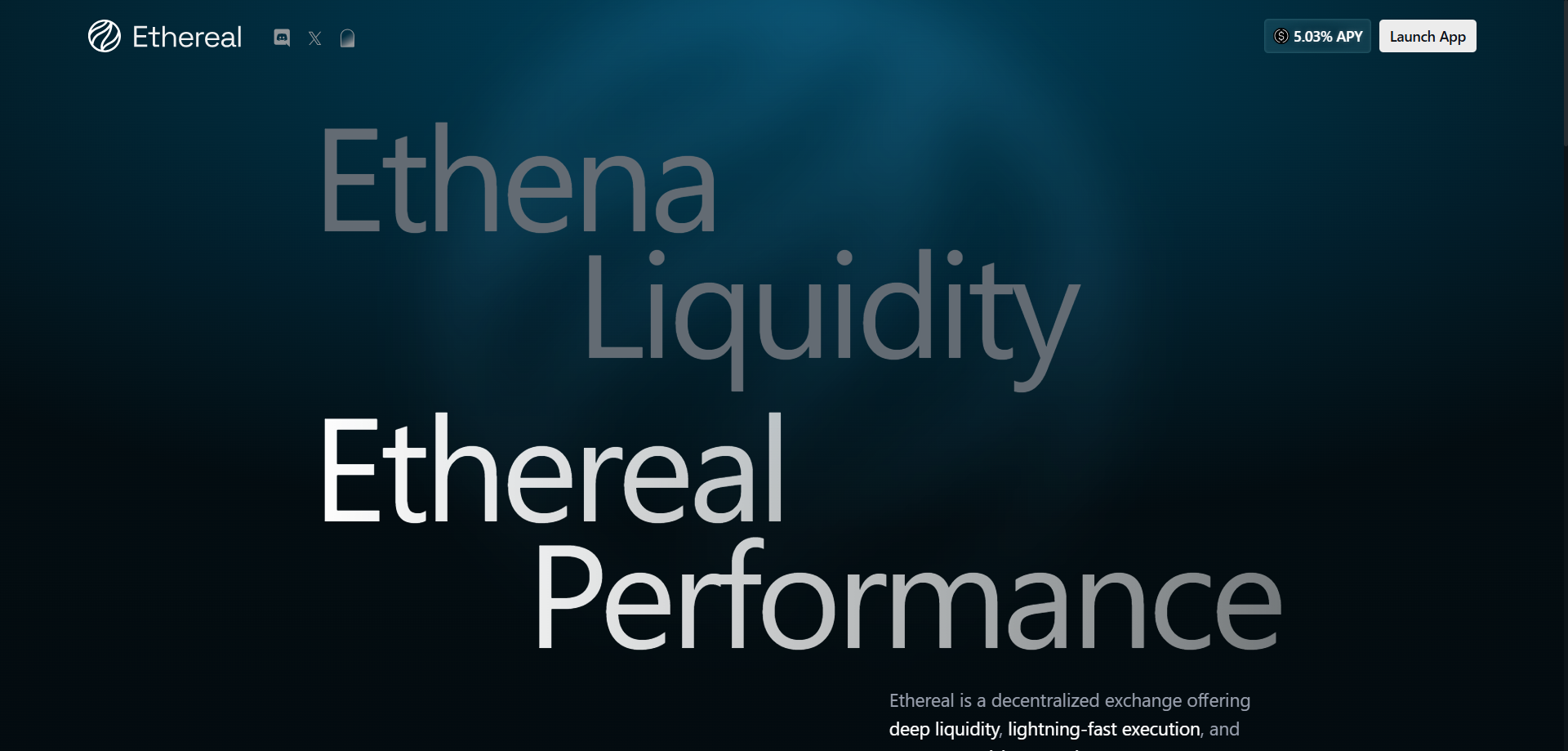 5位:EtherealはUSDeの発行元であるEthena直系のPerpDEX