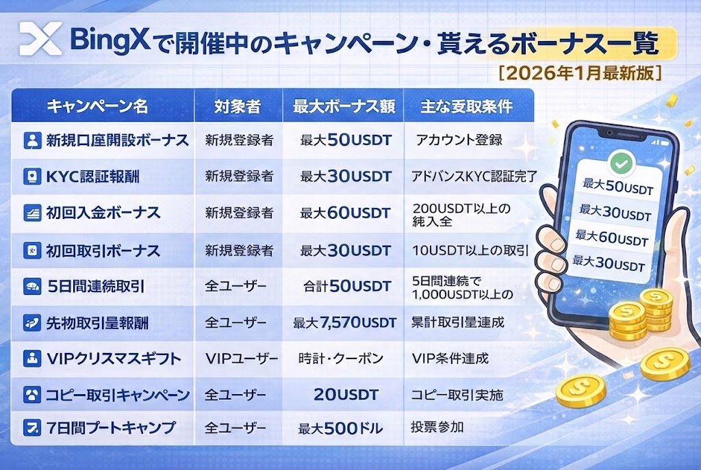 BingXボーナス一覧