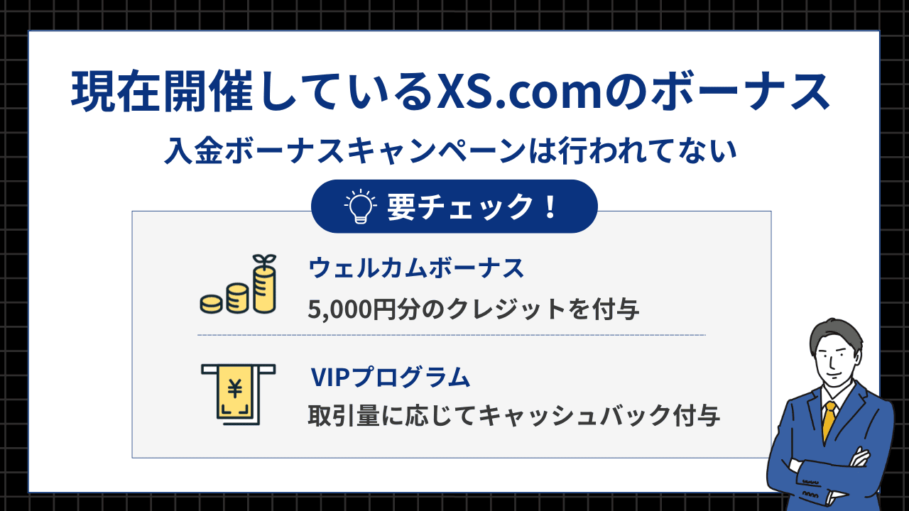 現在開催しているXS.comのボーナス一覧