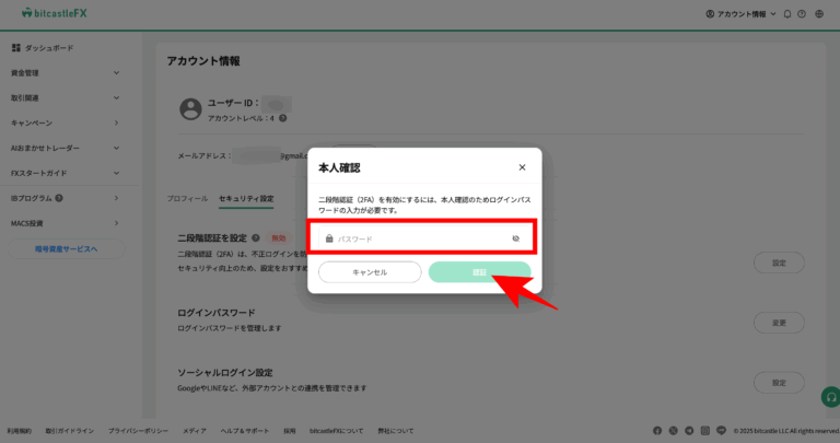 パスワードを入力する